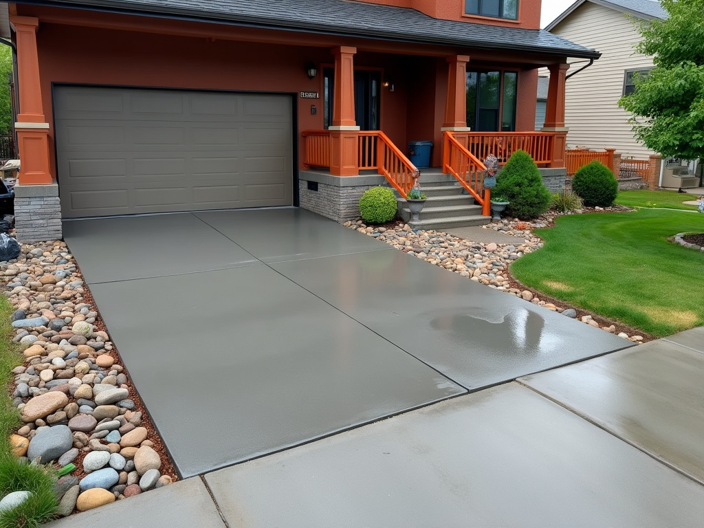 a concrete driveway in Missoula Montana